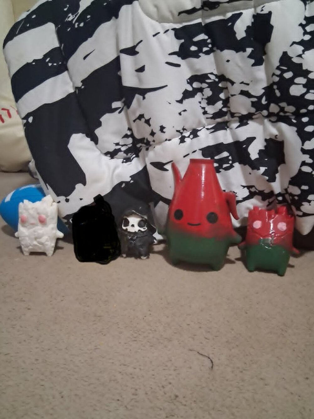 4 Pc 3d Sprite Figures Lot - Grim Reap, Gummy peel, Gummy zero, Gem Zero Point